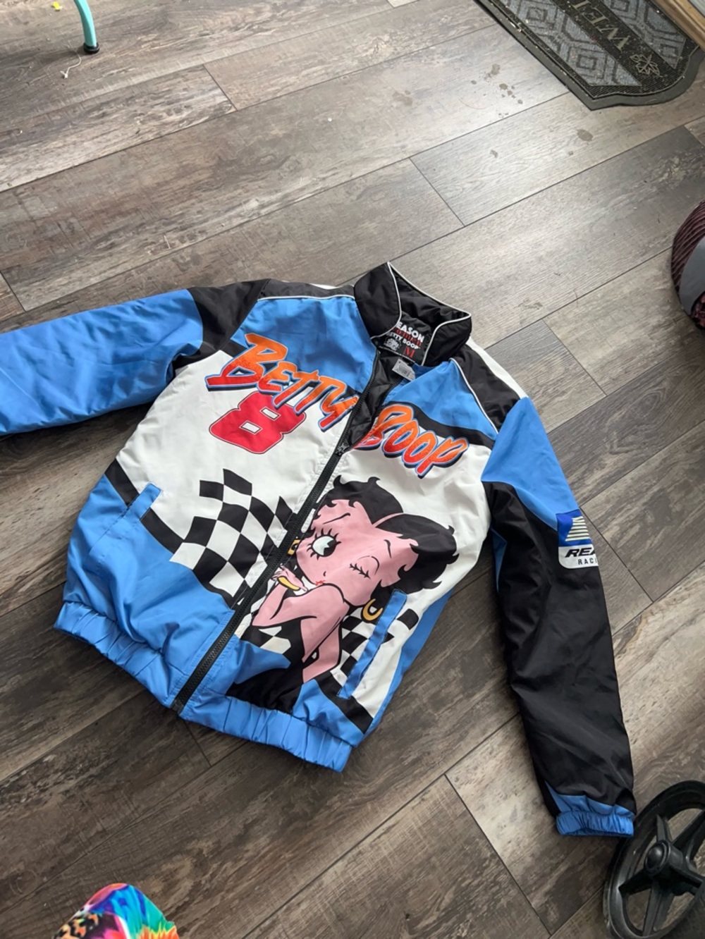 Reason Betty Boop Lined Nylon Racing Jacket Size Small  NWT B1